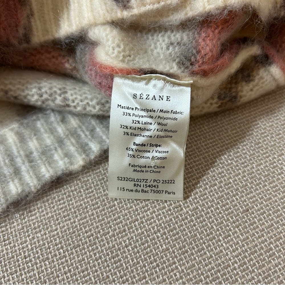 Sezane Manea Cardigan Merveille Print Mohair Sweater Knit - Picture 11 of 13